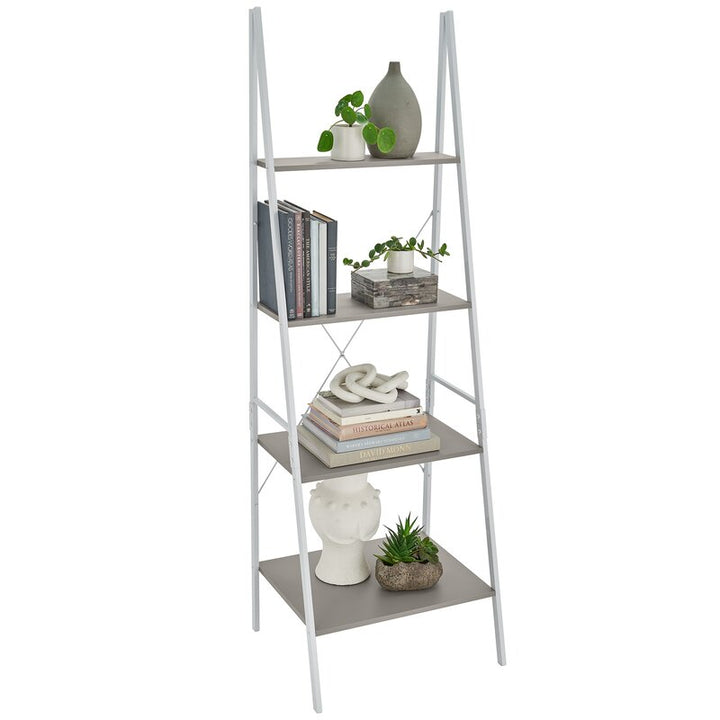 Ladder Curvy Bookcase Shelve Organizer Storage Rack Decor - waseeh.com