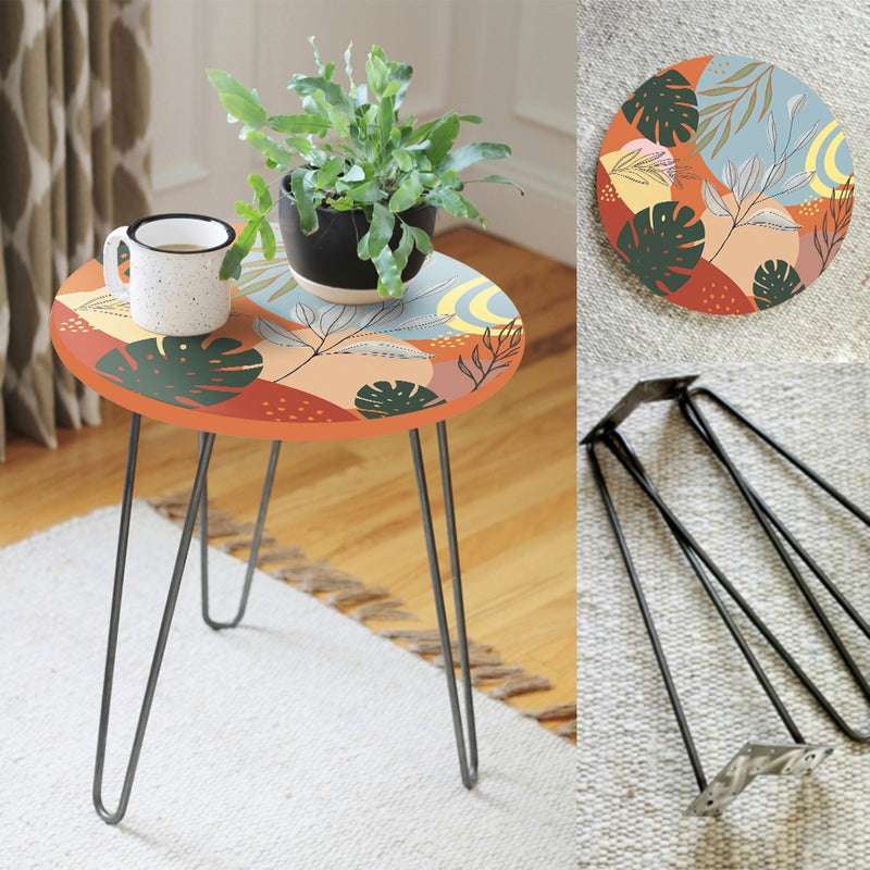 Cactus Leaves Living Lounge Center Side Hairpin Table - waseeh.com