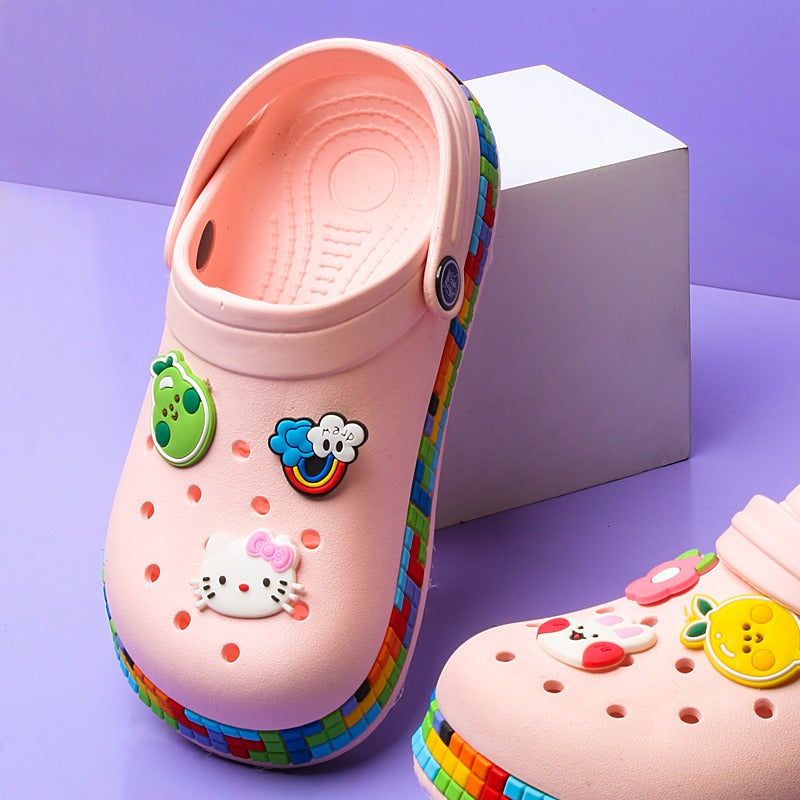 Fruity Rainbows Kids Slippers (Pink) - waseeh.com