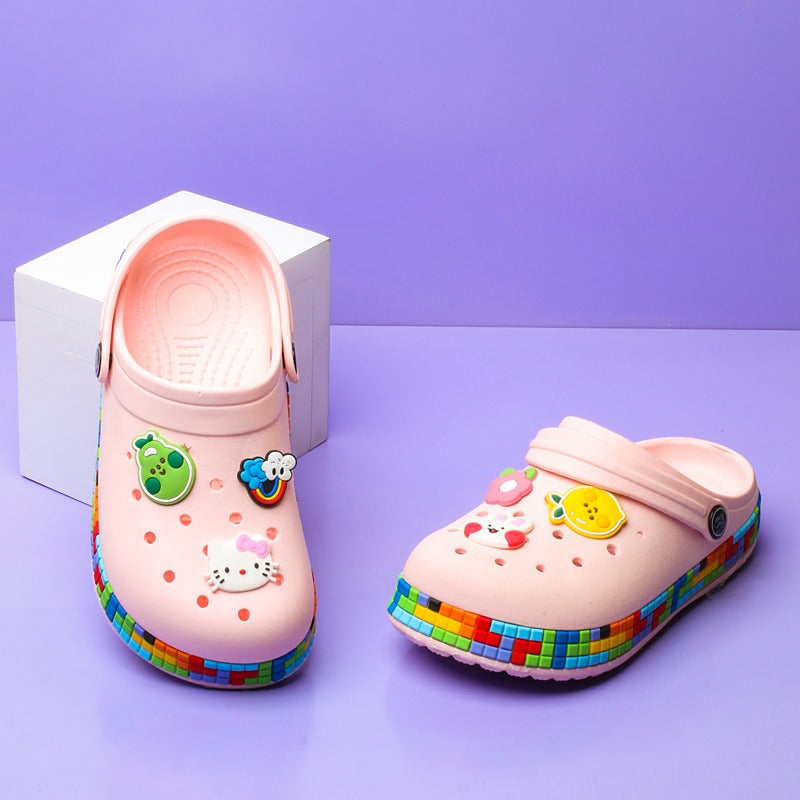 Fruity Rainbows Kids Slippers (Pink) - waseeh.com