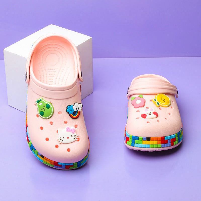 Fruity Rainbows Kids Slippers (Pink) - waseeh.com