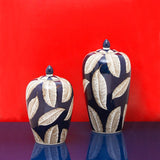 Leafy Cerulean Vases - waseeh.com