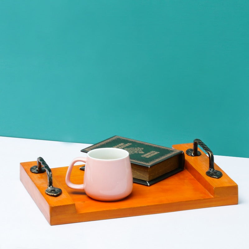 Majestic Solid Wood Kitchen Guest Snack Tea Serving Tray - waseeh.com