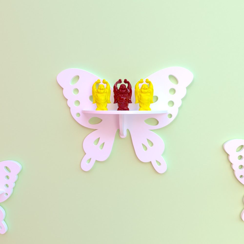 Crater Butterfly Kids Bedroom Floating Shelve Decor - waseeh.com