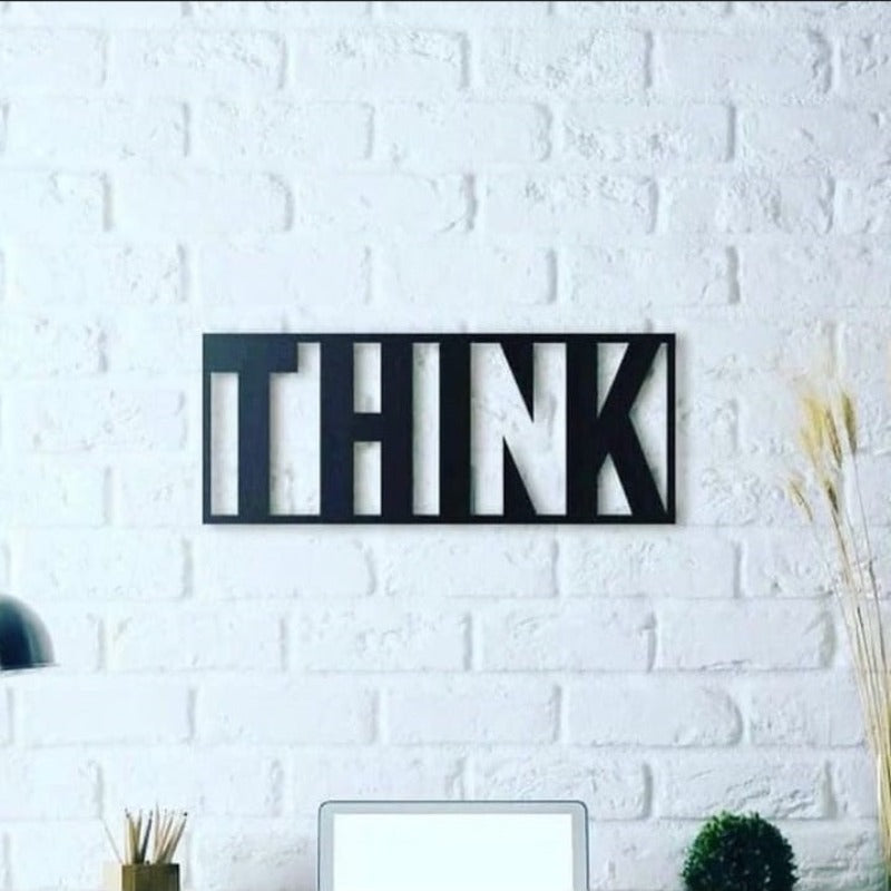 "Think" Motivation Wall Caption Lounge Bedroom Decor - waseeh.com