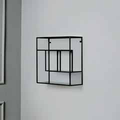 Wall-Mounted "Square Shaped" Floating Metal Storage Shelve Frame Decor - waseeh.com