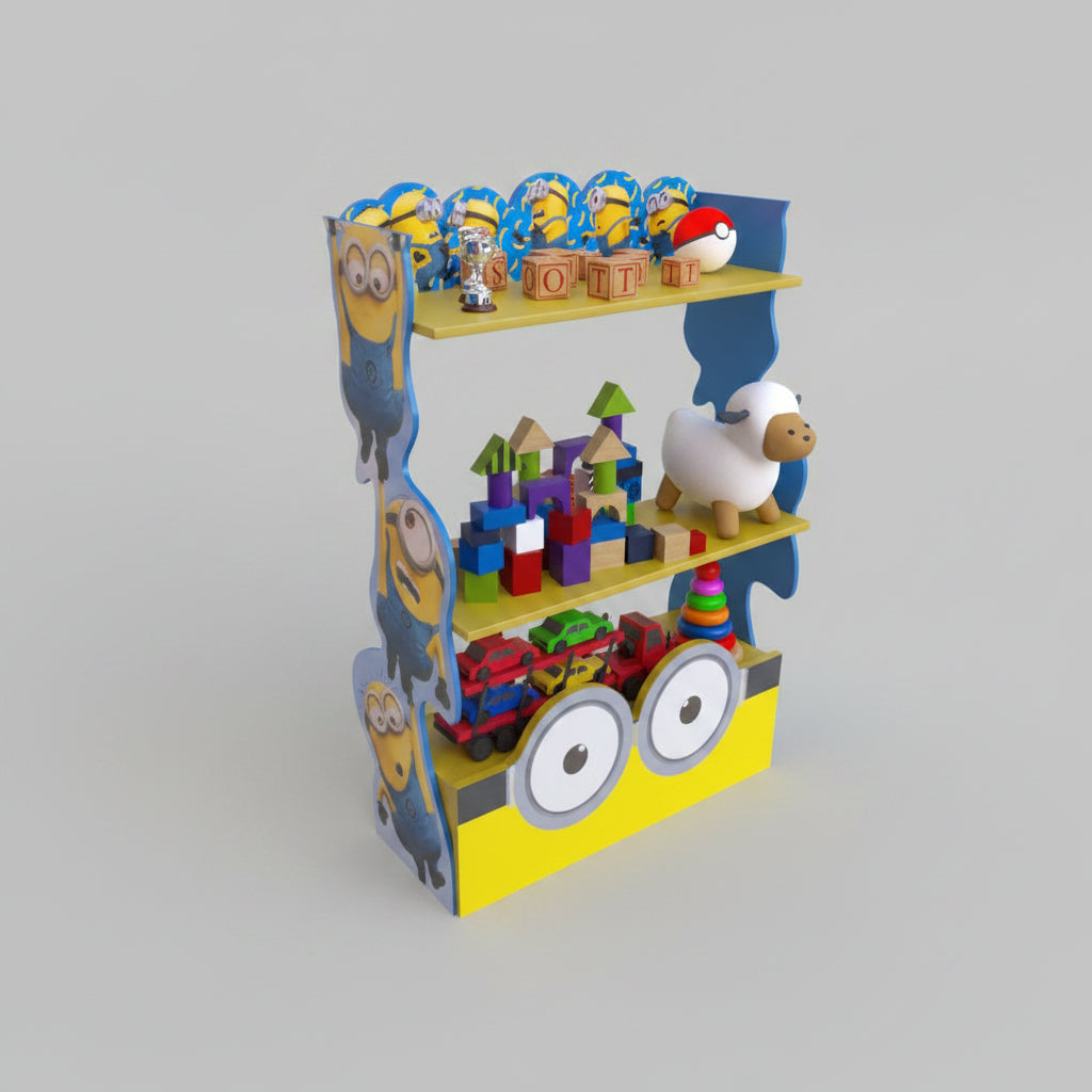Minions Land Bookcase Shelve Kids Bedroom Rack Decor - waseeh.com