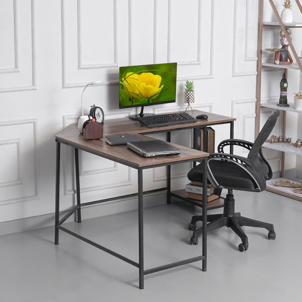 ALLENA L-Shape Home Office Workstation Writing Organizer Desk Table - waseeh.com