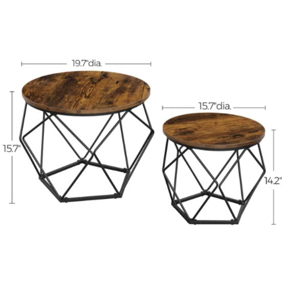 Keema Bunching Living Drawing Room Centre Nesting Coffee Tables (Set of 2) - waseeh.com