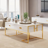 Jocise White Rectangular Living Lounge Bedroom Coffee Center Table