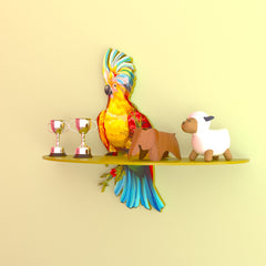Parrot Perch Kids Bedroom Living Lounge Home Floating Organizer Shelve - waseeh.com