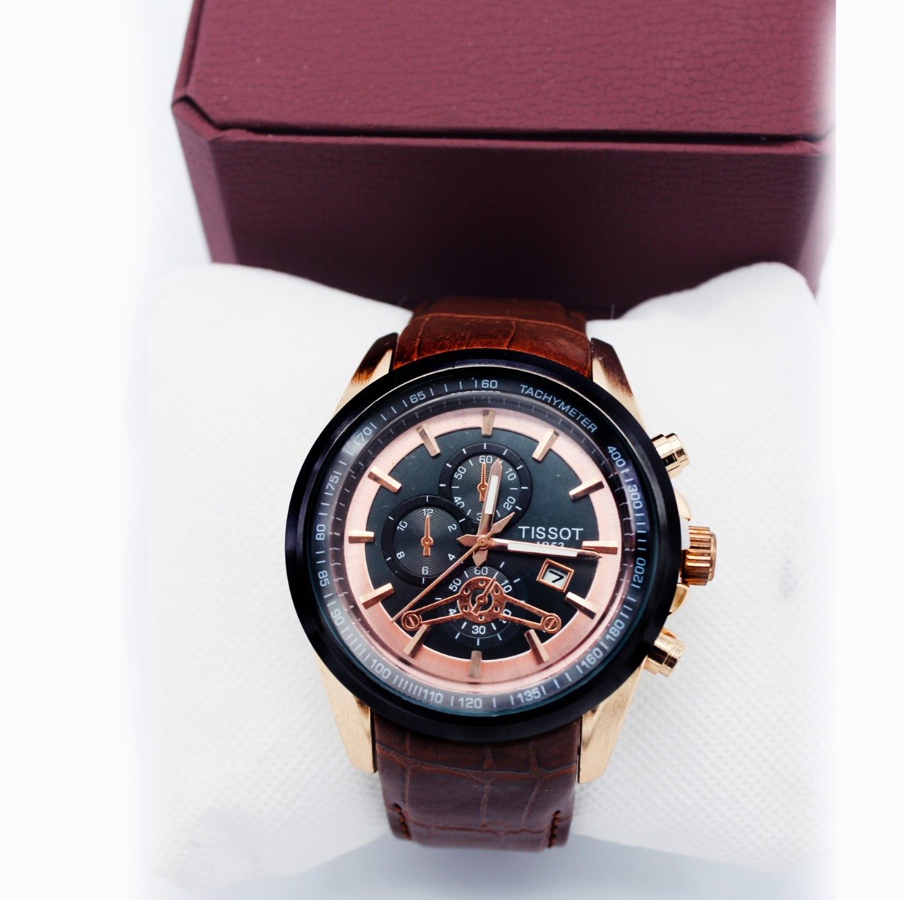 Tissot Brown Leather Watch - waseeh.com