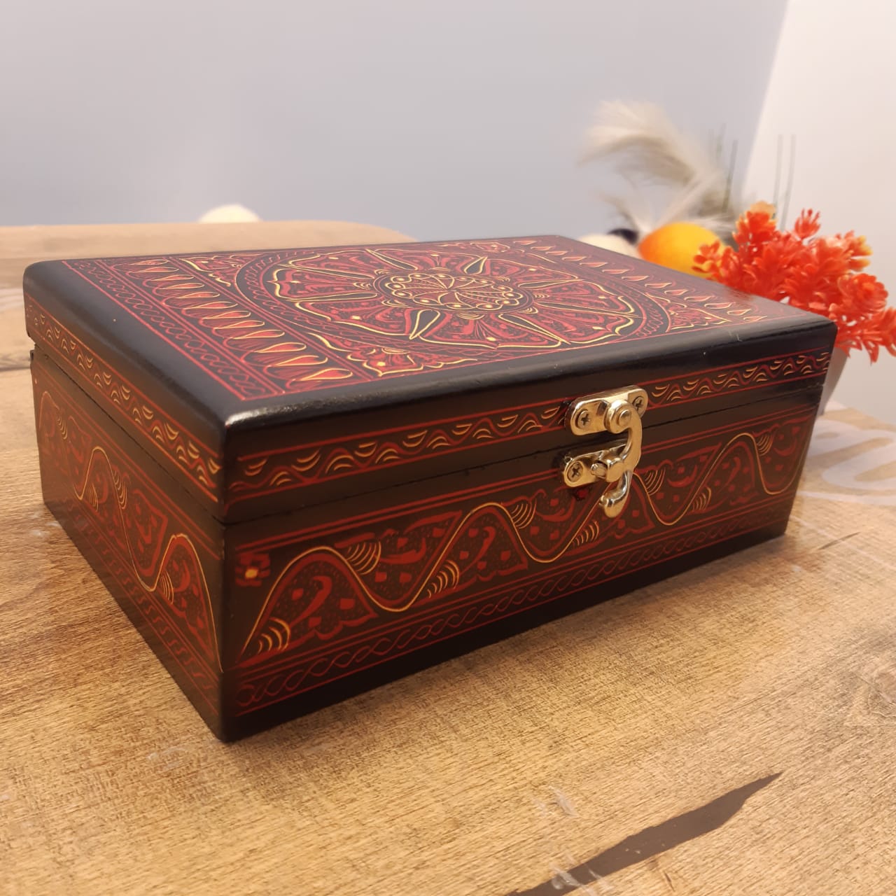 Wooden Hand Made Jewellery Box - Small - 8" x 5" - waseeh.com