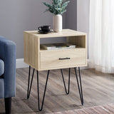Rustic Living Lounge Center Side Hairpin Table (Birch Touch) - waseeh.com