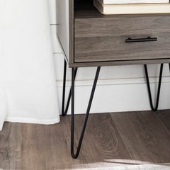 Rustic Living Lounge Coffee Center Side Hairpin Side Table (Greyish Cloud) - waseeh.com