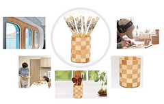 Wooden Crafted Cup Styled Spoon Drainer - waseeh.com