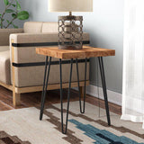 Solid Wood Hairpin Lounge Living Room Square Shaped Side Table