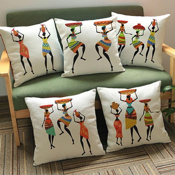 African Lady Cushion Covers (Set of 5) | Home Décor | Waseeh Pakistan