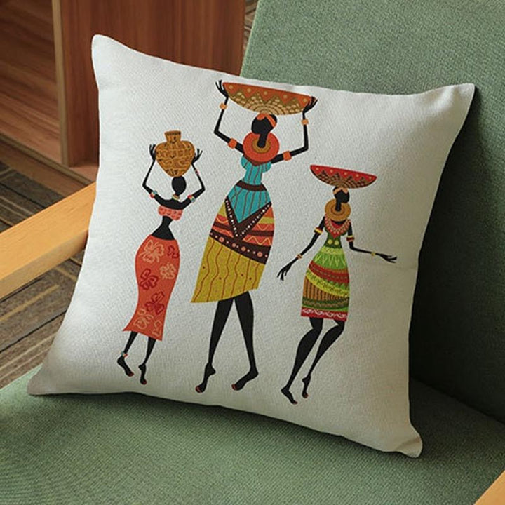 African Lady Cushion Covers (Set of 5) | Home Décor | Waseeh Pakistan