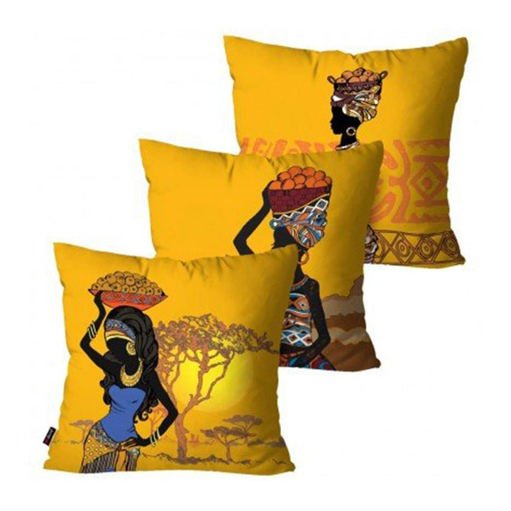 African Sunset Cushion Covers (Set of 3) | Home Décor | Waseeh Pakistan