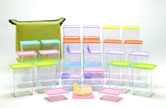Air vent Stackable &amp; Space-Savvy Pocket Block Food Container (6 pcs) | kitchen item | Waseeh Pakistan