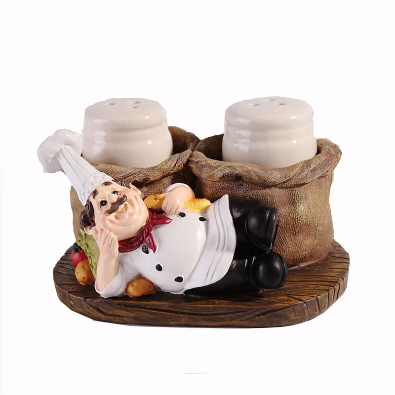 American Style Creative Resin Cook Pepper Salt And Pepper shaker Ornaments kitchen decoration Chef Crafts Gifts | kitchen item | Waseeh Pakistan
