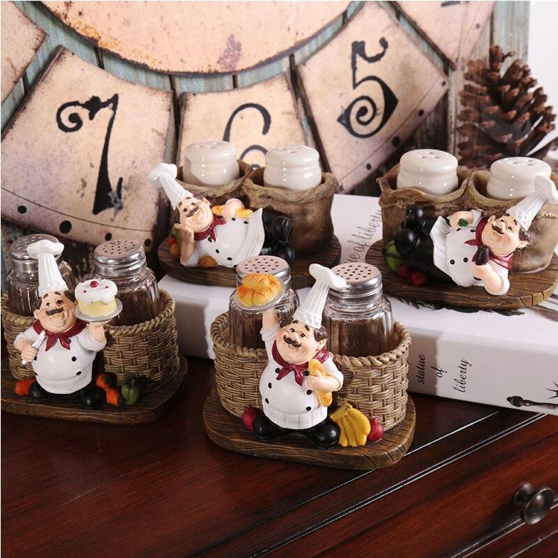 American Style Creative Resin Cook Pepper Salt And Pepper shaker Ornaments kitchen decoration Chef Crafts Gifts | kitchen item | Waseeh Pakistan