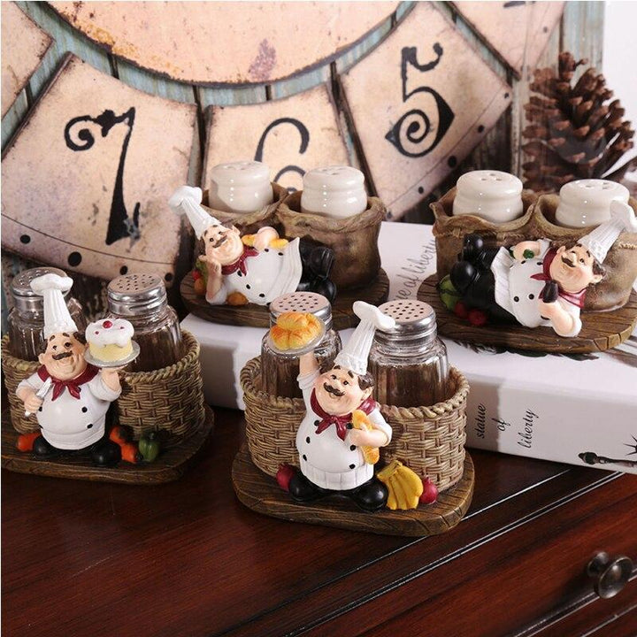 American Style Creative Resin Cook Pepper Salt And Pepper shaker Ornaments kitchen decoration Chef Crafts Gifts | kitchen item | Waseeh Pakistan