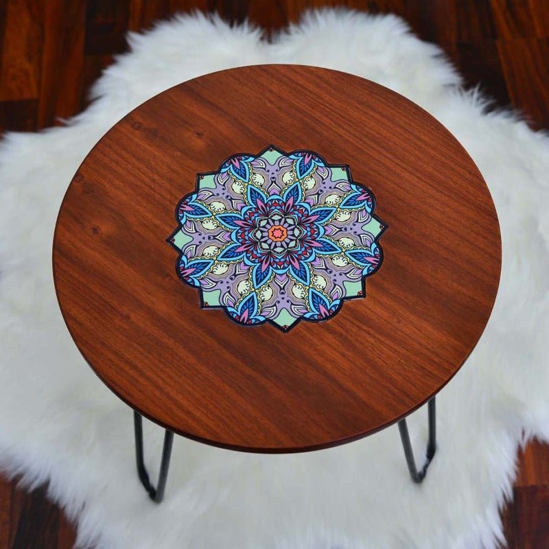 Asiatic Orchid Hairpin Leg Coffee Side Table (MDF) | Furniture | Waseeh Pakistan