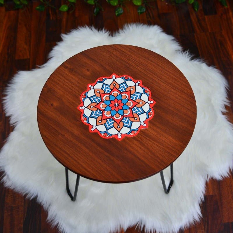 Asiatic Orchid Hairpin Leg Coffee Side Table (MDF) | Furniture | Waseeh Pakistan