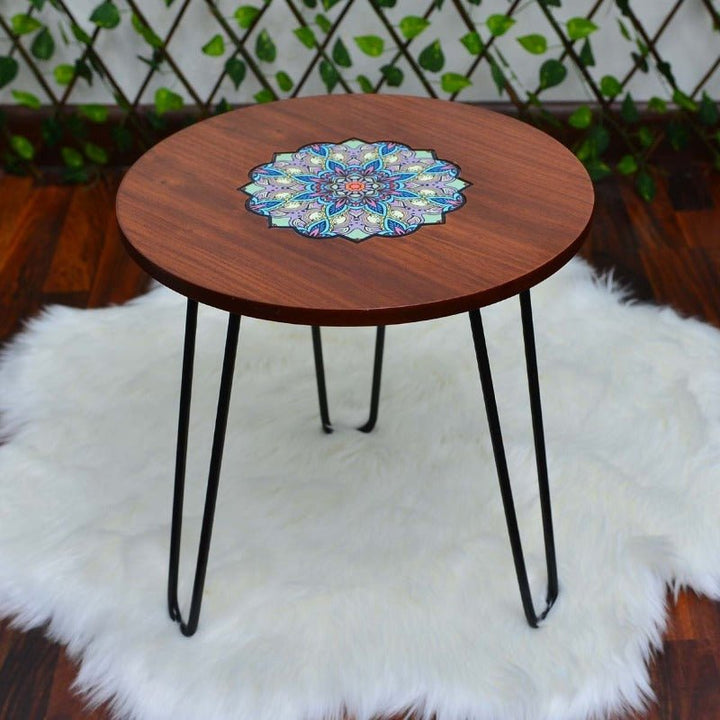 Asiatic Orchid Hairpin Leg Coffee Side Table (MDF) | Furniture | Waseeh Pakistan