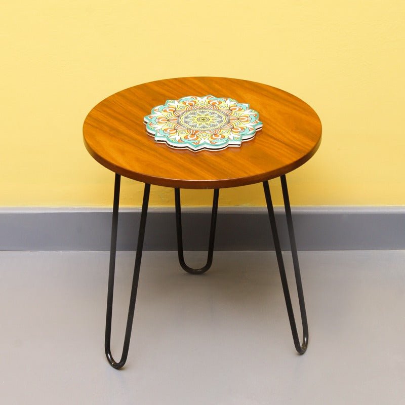 Asiatic Orchid Hairpin Leg Coffee Side Table (MDF) | Furniture | Waseeh Pakistan