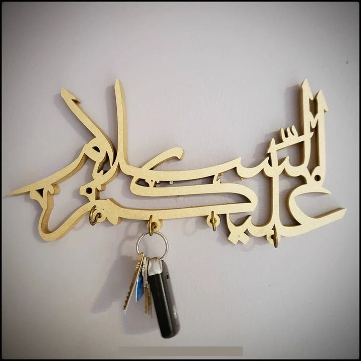 Assalamualaikum Islamic Calligraphy Key Holder Decor | Home Décor | Waseeh Pakistan