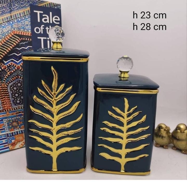Autumn Leaf Jar (Set of 2 ) | Home Décor | Waseeh Pakistan