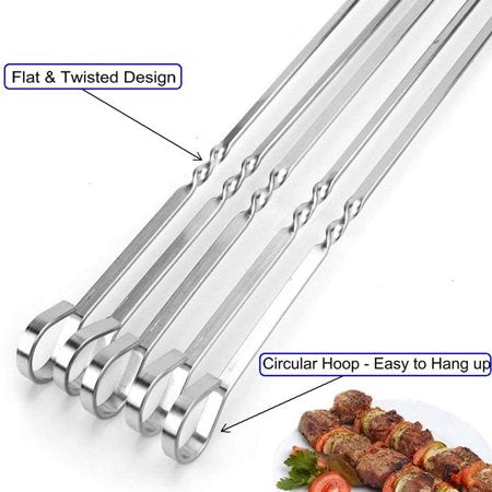 BBQ Skewer Stainless Steel (6 Pcs) - waseeh.com