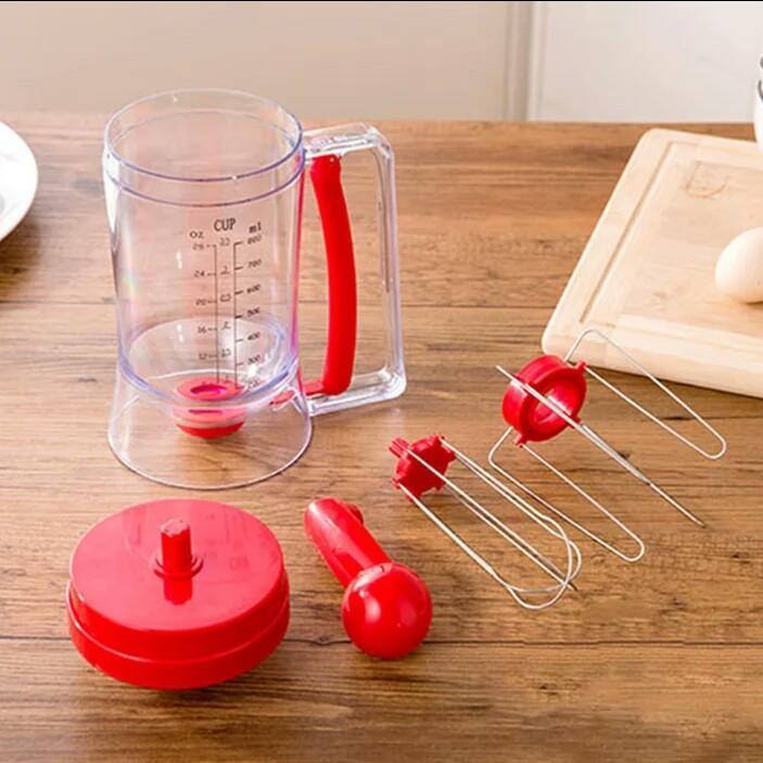 Bakeware 3-in-1 Manual Mixer Batter Dispenser for Cupcakes Muffin Cake Waffles Pancake Machine with Measurement Cookie Tools 010 | kitchen item | Waseeh Pakistan