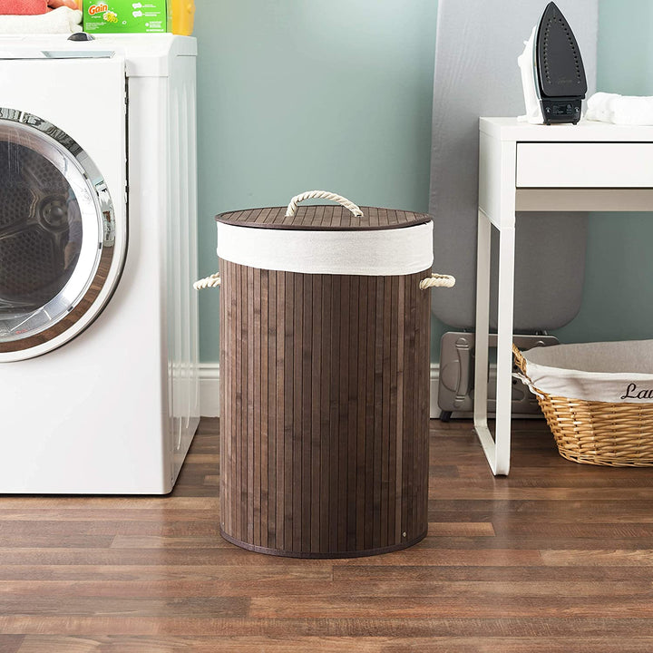 Bamboo Laundry Hamper (Round) | Mix &amp; Match | Waseeh Pakistan
