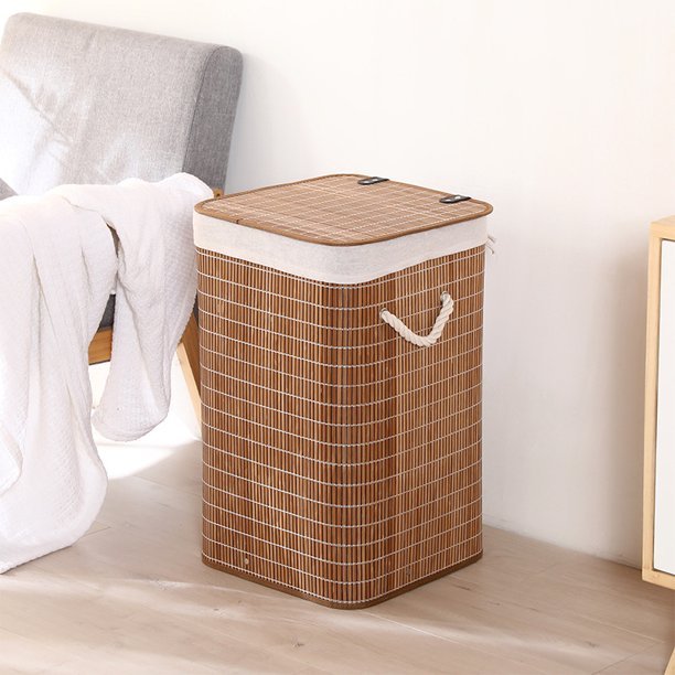 Bamboo Laundry Hamper (Square) | Mix &amp; Match | Waseeh Pakistan