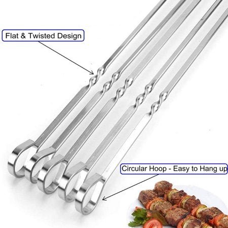 BBQ Skewer Stainless Steel (6 Pcs) | kitchen item | Waseeh Pakistan