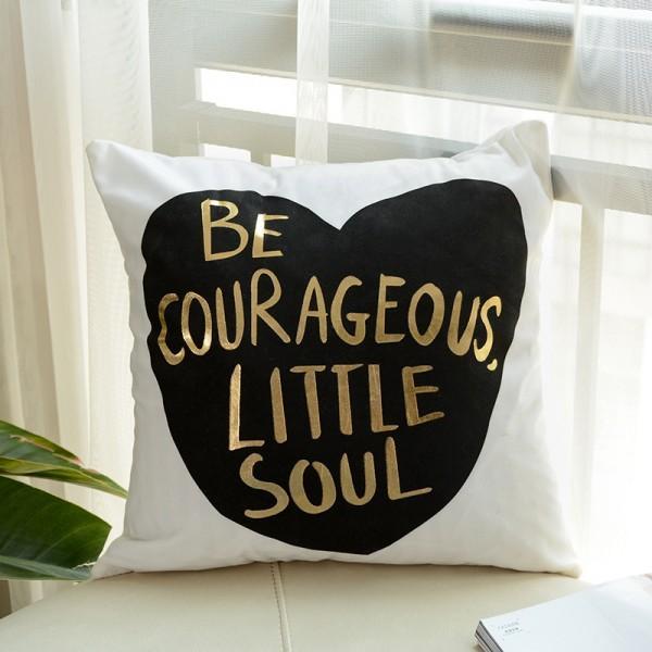 Be Courageous - Golden Printed Cushion Cover | Home Décor | Waseeh Pakistan