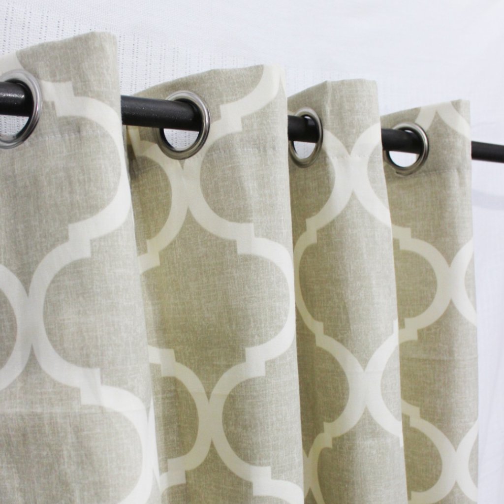 Beige Geometric - Curtain With Lining - Single Panel - 43" x 96" | Home Décor | Waseeh Pakistan