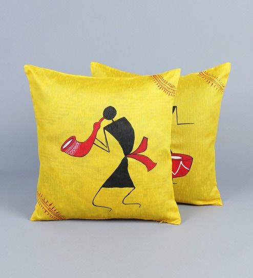Bella Drums Cushion Covers (Set of 2) | Home Décor | Waseeh Pakistan