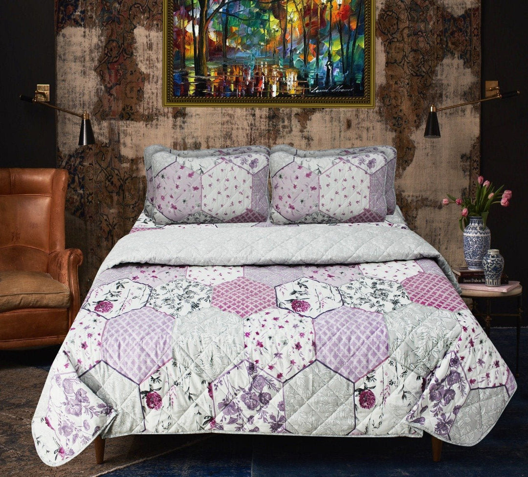 Big Mosaic - Export Quality Bed Spread Set - 6 pc | Home Décor | Waseeh Pakistan