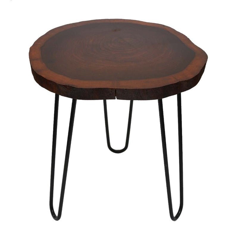 Billet Wooden Log Hairpin Bedside Centre Lounge Table | Furniture | Waseeh Pakistan