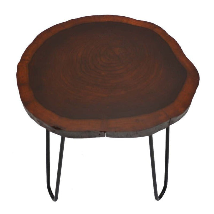 Billet Wooden Log Hairpin Bedside Centre Lounge Table | Furniture | Waseeh Pakistan