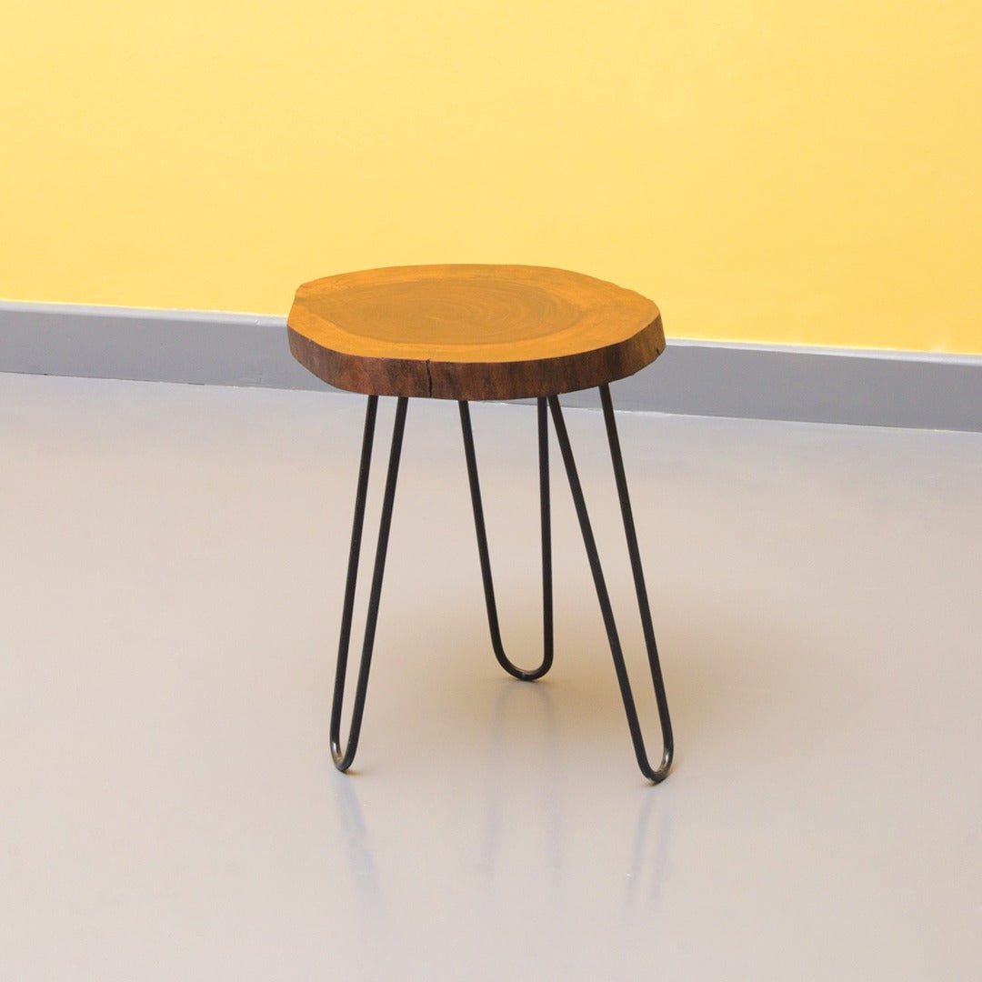 Billet Wooden Log Hairpin Bedside Centre Lounge Table | Furniture | Waseeh Pakistan