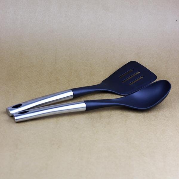 Black silicon cooking spoon pair(Pack of 2) | kitchen item | Waseeh Pakistan