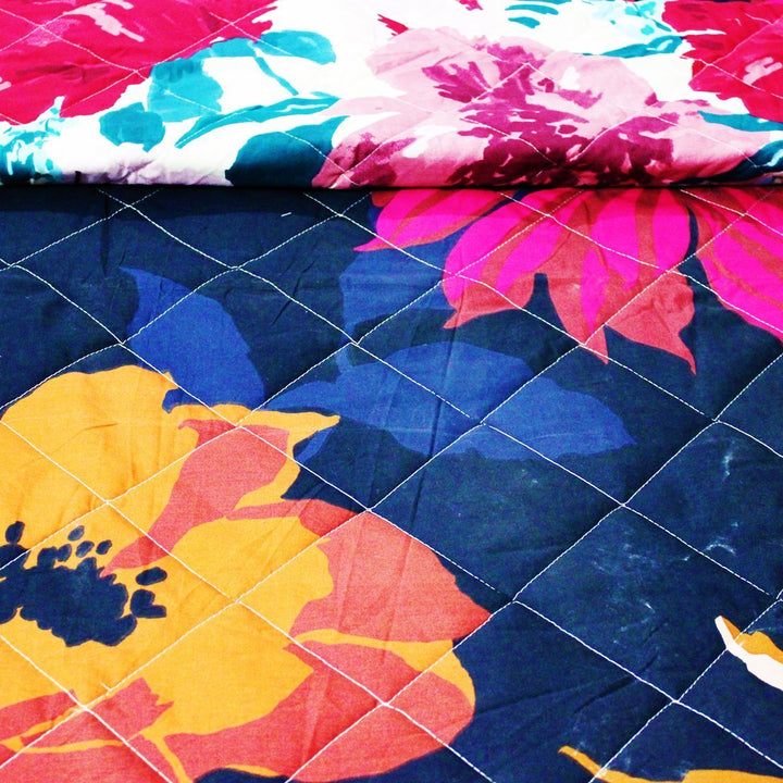 Blue Flowers - Export Quality Bed Spread Set - 6 pc | Home Décor | Waseeh Pakistan