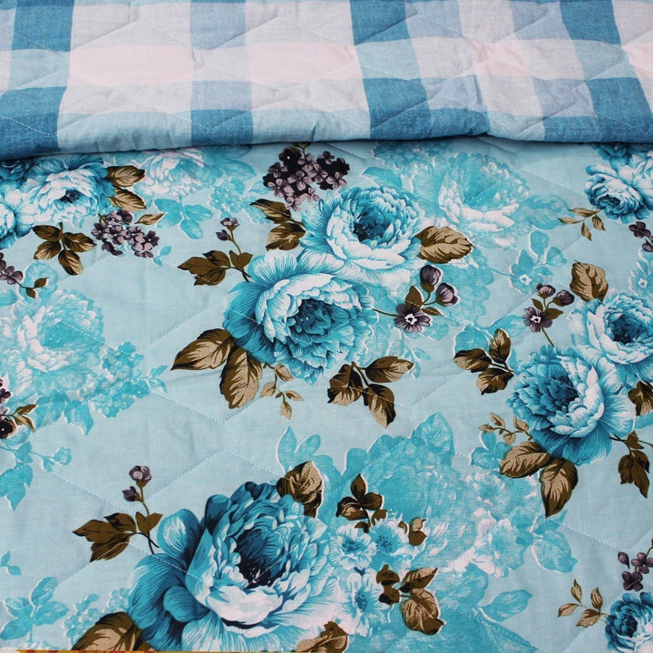 Blue Font - Export Quality Bed Spread Set - 6 pc | Home Décor | Waseeh Pakistan