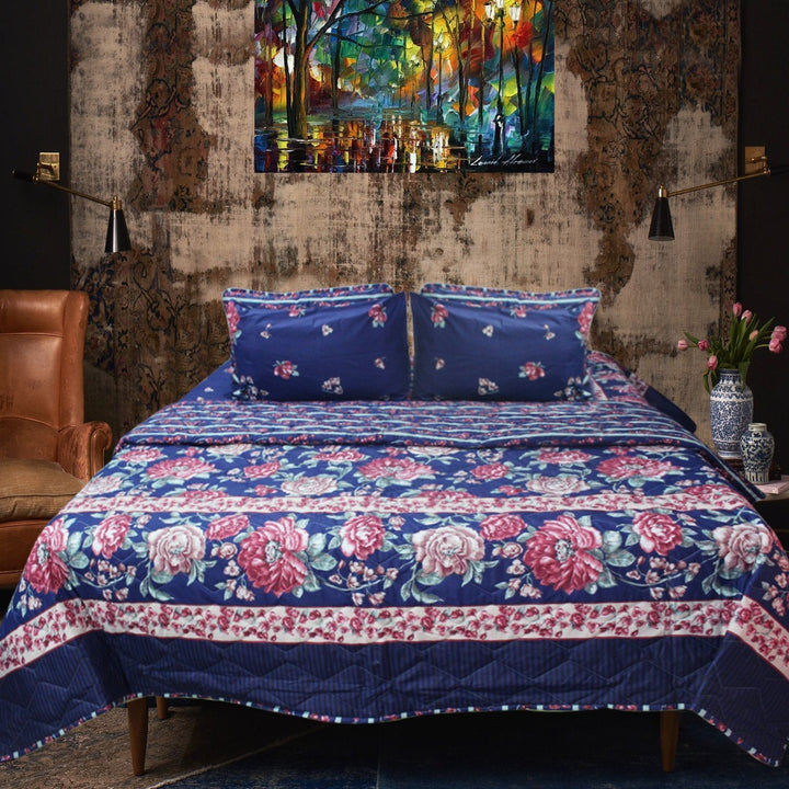 Blue Summer - Cotton Bed Spread Set - 6 pc | Home Décor | Waseeh Pakistan